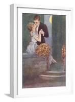 Couple Kissing in the Moonlight-null-Framed Art Print