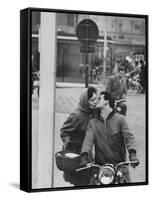 Couple Kissing in the Street-Stan Wayman-Framed Stretched Canvas