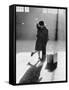 Couple Kissing in Train Station-null-Framed Stretched Canvas