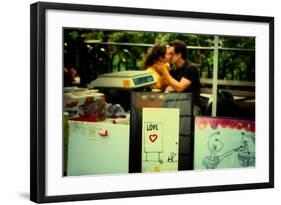 Couple Kissing in Union Square, New York City.-Sabine Jacobs-Framed Photographic Print