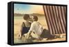 Couple Kissing on Beach-null-Framed Stretched Canvas