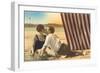 Couple Kissing on Beach-null-Framed Art Print