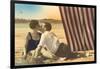 Couple Kissing on Beach-null-Framed Art Print