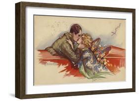 Couple Kissing-null-Framed Giclee Print