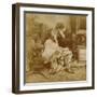 Couple Lighting a Cigarette from Each Other, 1900-null-Framed Photographic Print