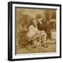 Couple Lighting a Cigarette from Each Other, 1900-null-Framed Photographic Print