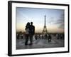 Couple Look Towards the Eiffel Tower, Paris, France, Europe-Andrew Mcconnell-Framed Photographic Print