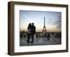 Couple Look Towards the Eiffel Tower, Paris, France, Europe-Andrew Mcconnell-Framed Photographic Print