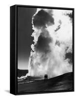 Couple Looking at Geyser Old Faithful at Yellowstone National Park-Alfred Eisenstaedt-Framed Stretched Canvas