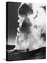 Couple Looking at Geyser Old Faithful at Yellowstone National Park-Alfred Eisenstaedt-Stretched Canvas