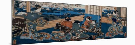Couple Looking in Mirror-Utagawa Kunisada-Mounted Premium Giclee Print