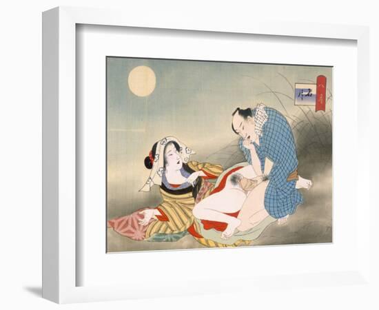 Couple Making Love in the Moonlight-Japanese School-Framed Giclee Print