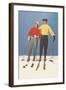 Couple Modeling Fifties Skiwear-null-Framed Art Print