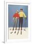 Couple Modeling Fifties Skiwear-null-Framed Art Print