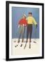 Couple Modeling Fifties Skiwear-null-Framed Art Print