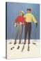 Couple Modeling Fifties Skiwear-null-Stretched Canvas