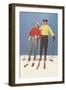 Couple Modeling Fifties Skiwear-null-Framed Art Print