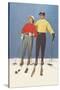 Couple Modeling Fifties Skiwear-null-Stretched Canvas