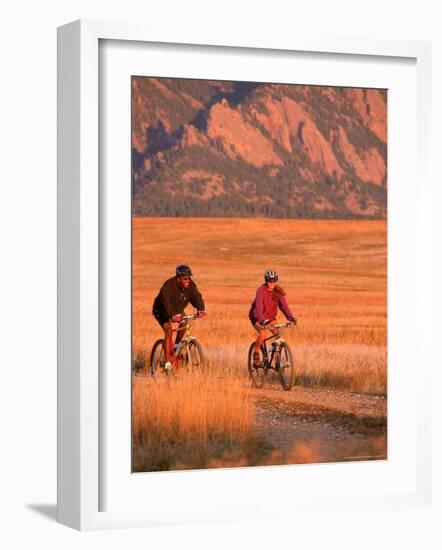 Couple Mountain Biking, CO-Chris Rogers-Framed Photographic Print