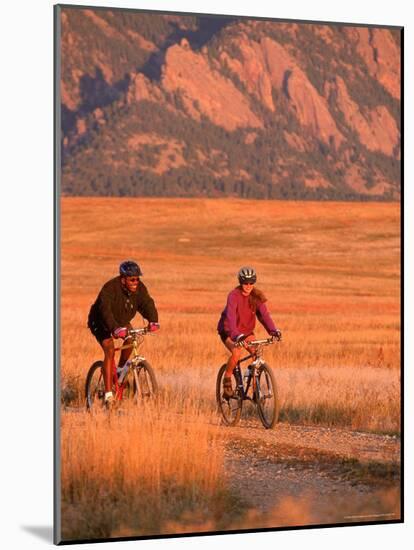 Couple Mountain Biking, CO-Chris Rogers-Mounted Photographic Print