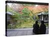 Couple Observing Autumn Colours, Koto in Zen Temple, Within Daitokuji Main Temple, Kyoto, Japan-Christian Kober-Stretched Canvas