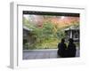 Couple Observing Autumn Colours, Koto in Zen Temple, Within Daitokuji Main Temple, Kyoto, Japan-Christian Kober-Framed Photographic Print