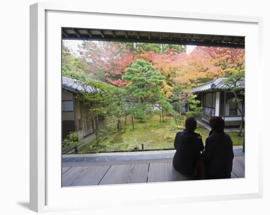 Couple Observing Autumn Colours, Koto in Zen Temple, Within Daitokuji Main Temple, Kyoto, Japan-Christian Kober-Framed Photographic Print