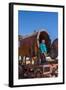 Couple of Tourists Visiting Cementerio De Trenes (Train Cemetery), Salar De Uyuni, Bolivia-Elzbieta Sekowska-Framed Photographic Print