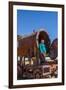 Couple of Tourists Visiting Cementerio De Trenes (Train Cemetery), Salar De Uyuni, Bolivia-Elzbieta Sekowska-Framed Photographic Print