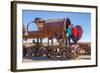 Couple of Tourists Visiting Cementerio De Trenes (Train Cemetery), Salar De Uyuni, Bolivia-Elzbieta Sekowska-Framed Photographic Print