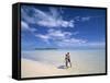 Couple on a Beach, Aitutaki, Cook Islands-Neil Farrin-Framed Stretched Canvas