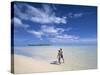 Couple on a Beach, Aitutaki, Cook Islands-Neil Farrin-Stretched Canvas