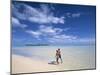 Couple on a Beach, Aitutaki, Cook Islands-Neil Farrin-Mounted Photographic Print