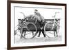 Couple on a Bench - Two Lovers Sitting on a Bench in a Park and Holding Themselves by Hands - Conce-Oneinchpunch-Framed Photographic Print