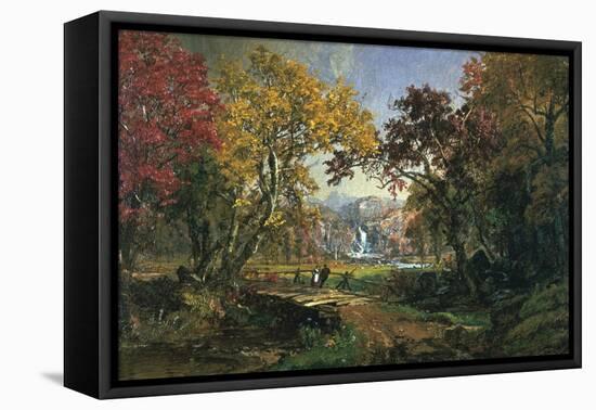 Couple on a Bridge, 1876-Jasper Francis Cropsey-Framed Stretched Canvas