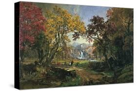 Couple on a Bridge, 1876-Jasper Francis Cropsey-Stretched Canvas