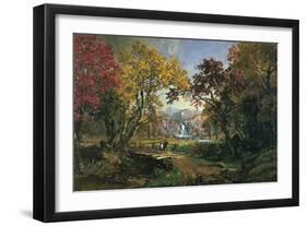 Couple on a Bridge, 1876-Jasper Francis Cropsey-Framed Giclee Print