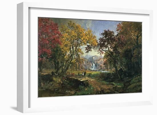 Couple on a Bridge, 1876-Jasper Francis Cropsey-Framed Giclee Print