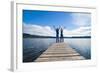 Couple on a Jetty at Lake Ianthe, West Coast, South Island, New Zealand, Pacific-Matthew Williams-Ellis-Framed Photographic Print