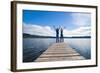 Couple on a Jetty at Lake Ianthe, West Coast, South Island, New Zealand, Pacific-Matthew Williams-Ellis-Framed Photographic Print