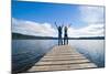 Couple on a Jetty at Lake Ianthe, West Coast, South Island, New Zealand, Pacific-Matthew Williams-Ellis-Mounted Photographic Print