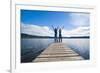 Couple on a Jetty at Lake Ianthe, West Coast, South Island, New Zealand, Pacific-Matthew Williams-Ellis-Framed Photographic Print