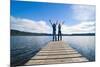 Couple on a Jetty at Lake Ianthe, West Coast, South Island, New Zealand, Pacific-Matthew Williams-Ellis-Mounted Photographic Print
