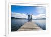 Couple on a Jetty at Lake Ianthe, West Coast, South Island, New Zealand, Pacific-Matthew Williams-Ellis-Framed Photographic Print