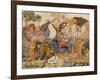 Couple on a Mule (Oil on Canvas)-Charles Prendergast-Framed Giclee Print