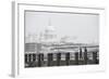 Couple on a Pier Overlooking St. Paul's Cathedral on the Banks of the River Thames, London, England-Matthew Williams-Ellis-Framed Photographic Print