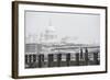 Couple on a Pier Overlooking St. Paul's Cathedral on the Banks of the River Thames, London, England-Matthew Williams-Ellis-Framed Photographic Print