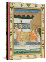 Couple on a Terrace at Sunset, from the Small Clive Album (Opaque W/C on Paper)-Mughal-Stretched Canvas