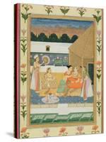 Couple on a Terrace at Sunset, from the Small Clive Album (Opaque W/C on Paper)-Mughal-Stretched Canvas
