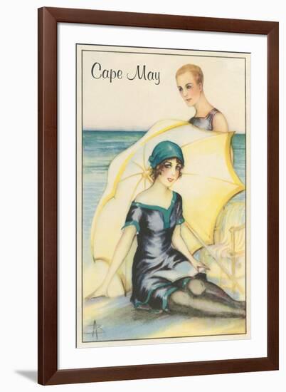 Couple on Beach, Cape May-null-Framed Art Print